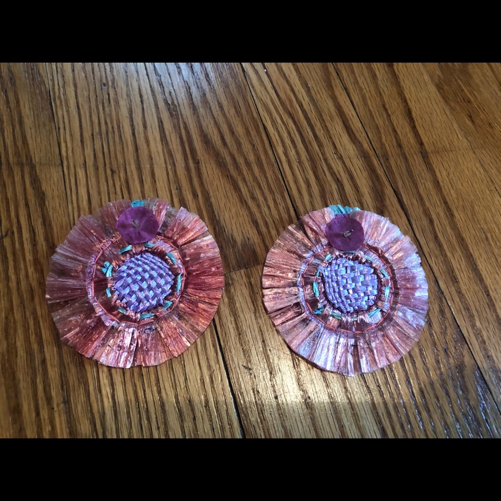 Anthropologie Straw Boho Earrings - Picture 2 of 4